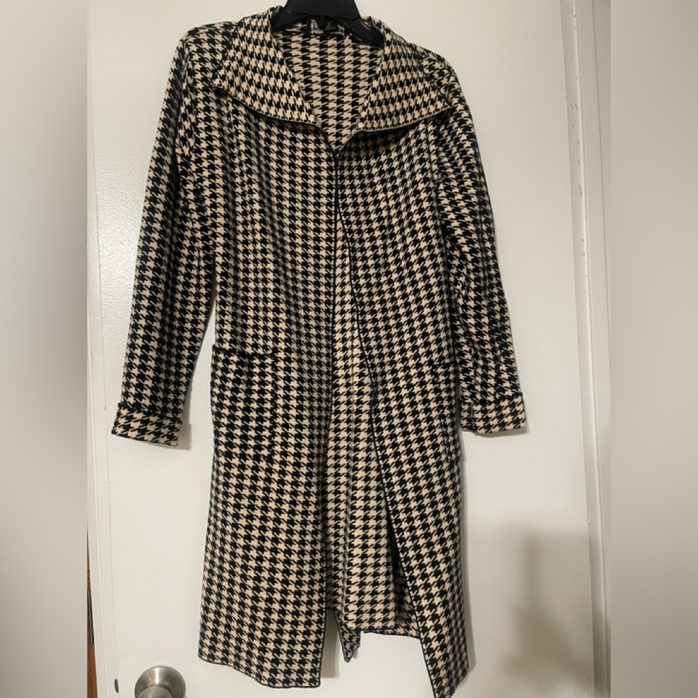 Rachel Zoe Black and Cream Houndstooth Dress